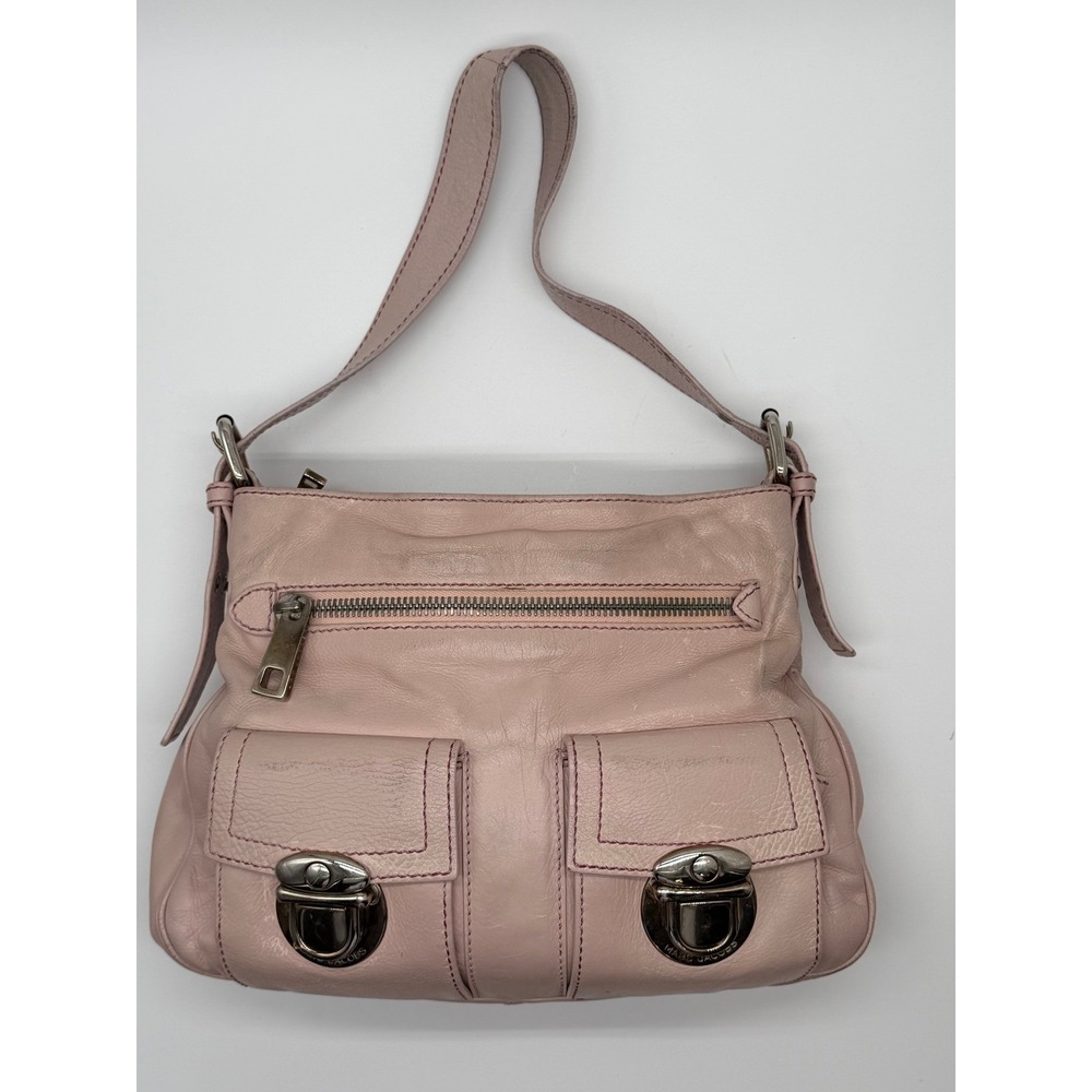 Vintage Y2K Marc Jacobs Leather Cargo Shoulder Bag Multi Pocket Hobo Made Italy